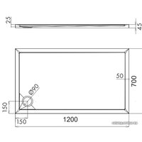 Душевой поддон Omnires Merton 70x120 (правый)