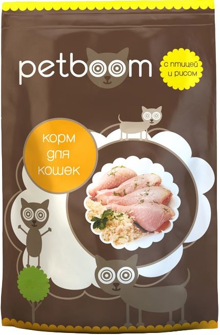 

Сухой корм для кошек PetBoom Для взрослых кошек с птицей и рисом 10 кг