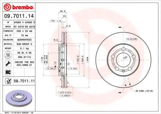 

Brembo 09701111