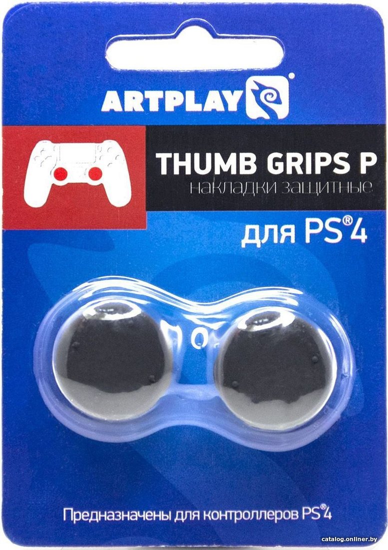 Накладки для стиков Artplays Thumb Grips вогнутые для PS4 (2 шт., черный)