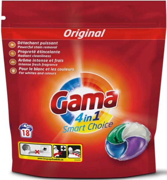 

Капсулы для стирки Gama Универсальный 4 в 1 Smart Choice 18 шт