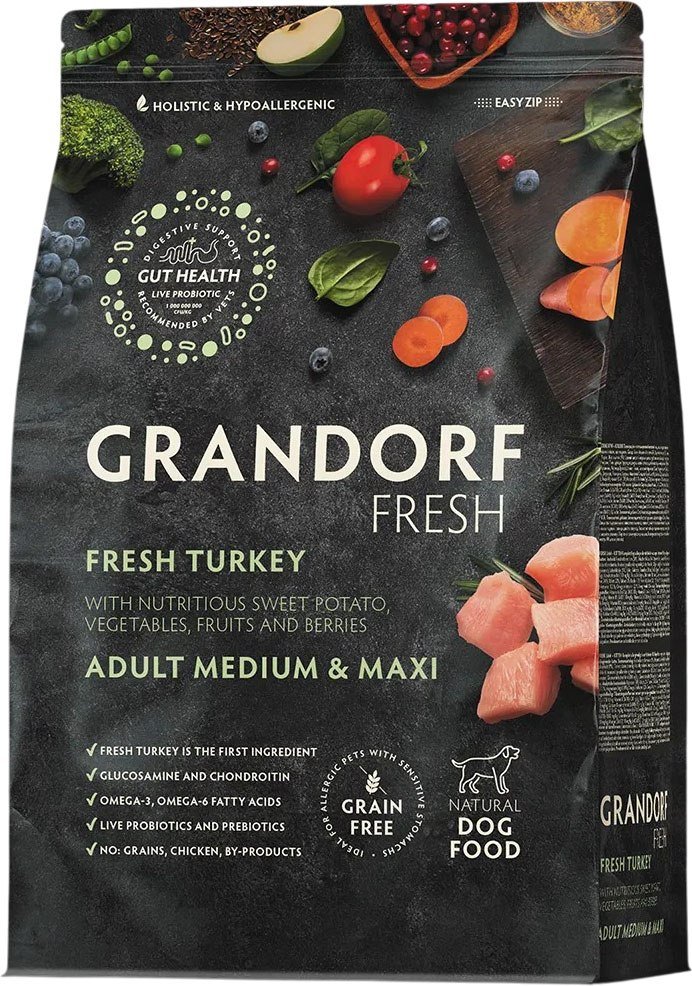

Сухой корм для собак Grandorf Adult Medium&Maxi Breeds Fresh Turkey&Sweet Potato 3 кг