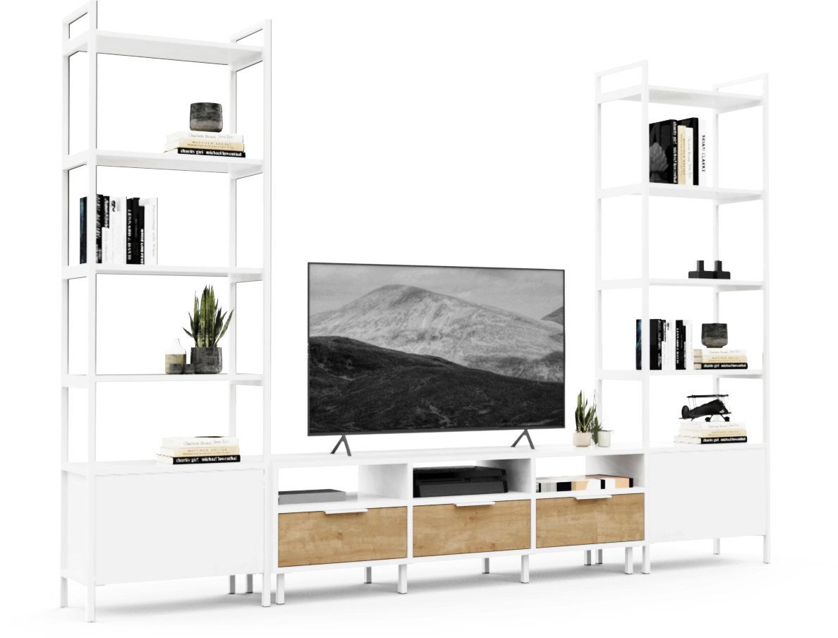 

Стенка Crafto Лофт Агата Бонд 06 270x38x190 (белый/дуб)