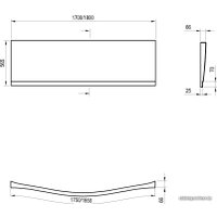 Фронтальный экран под ванну Ravak A Magnolia 170 CZ51000A00