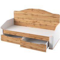 Кровать-тахта Involux Sale 90x200 с ящиками км0144 (белый премиум/дуб натюрель)