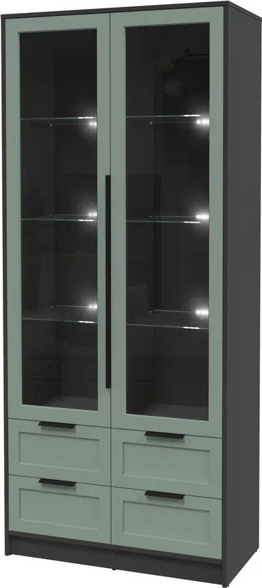 

Шкаф-витрина Интерлиния Концепт Тренд КТ-ШВ2 с подсветкой (антрацит/мята)