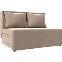 Диван Лига диванов Лагуна (велюр бежевый/кант велюр коричневый)