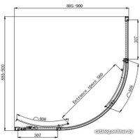 Душевой уголок Ambassador Queen Black 11011201 90х90