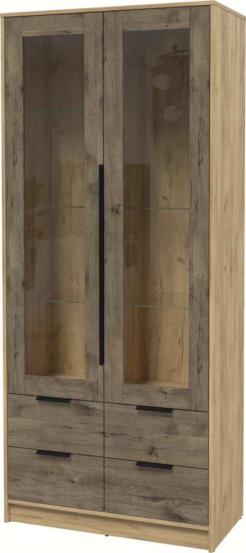 

Шкаф-витрина Интерлиния Концепт КТ-ШВ2 (дуб веллингтон/дуб золотой)