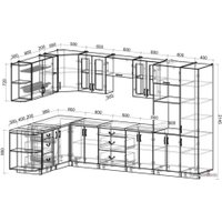 Готовая кухня Интерлиния Мила Крафт 1.88x3.4 левая (дуб королевский)