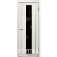 Межкомнатная дверь Portas S25 70x200 (французский дуб, стекло lacobel черный лак)