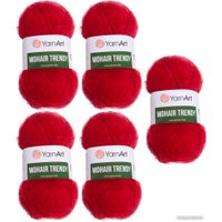 Набор пряжи для вязания Yarnart Mohair Trendy 105 (красный, 5 шт)