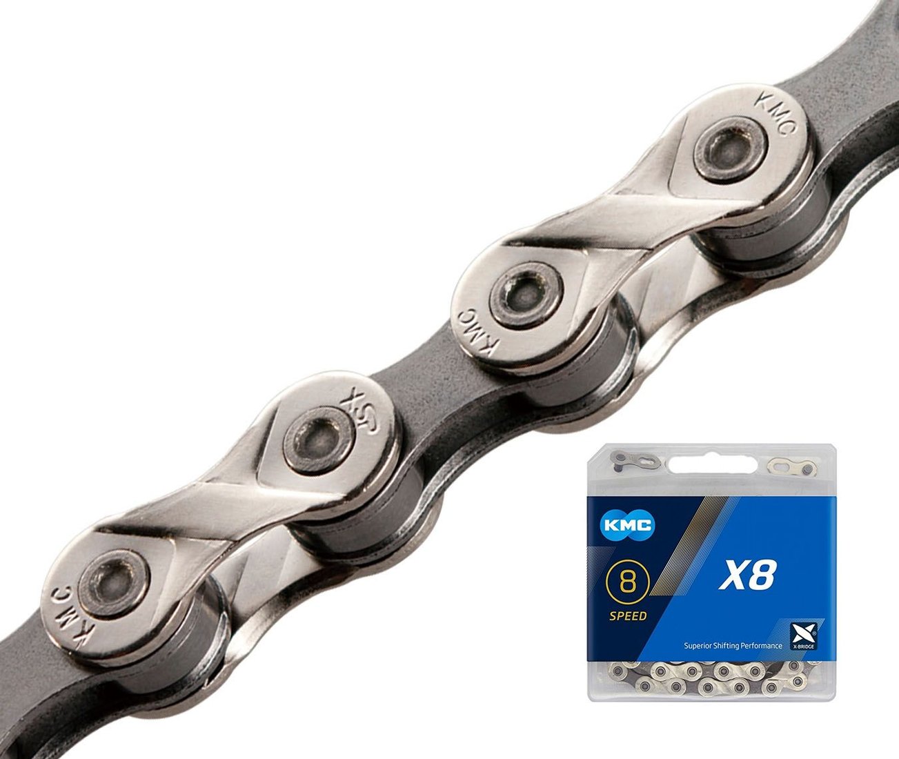 

Цепь велосипедная KMC X8-116SLGR