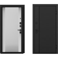 Металлическая дверь Guard Line зеркало графит/шагрень белая (86x205, правая)