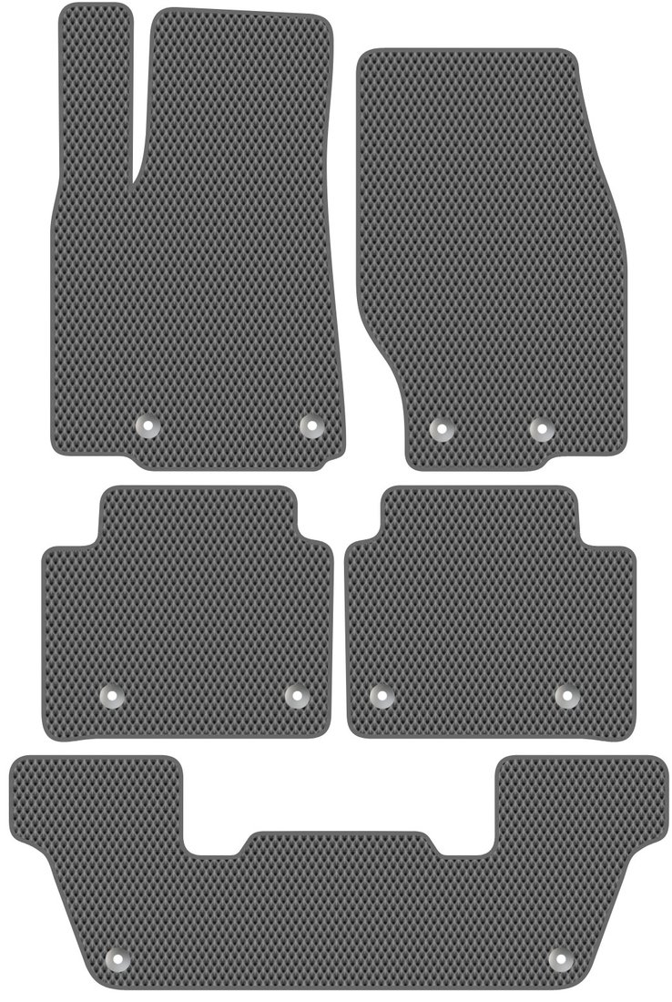 

Комплект ковриков для авто Alicosta Jeep Grand Cherokee V (suv / WL (6 мест)) 2021 - Н.В. +3 ряд (серый, ромб)