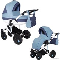 Универсальная коляска Siger Marco (2 в 1, светло-синий/темно-синий)