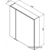 Aquanet Шкаф с зеркалом Алвита 80 00240109 (серый антрацит)