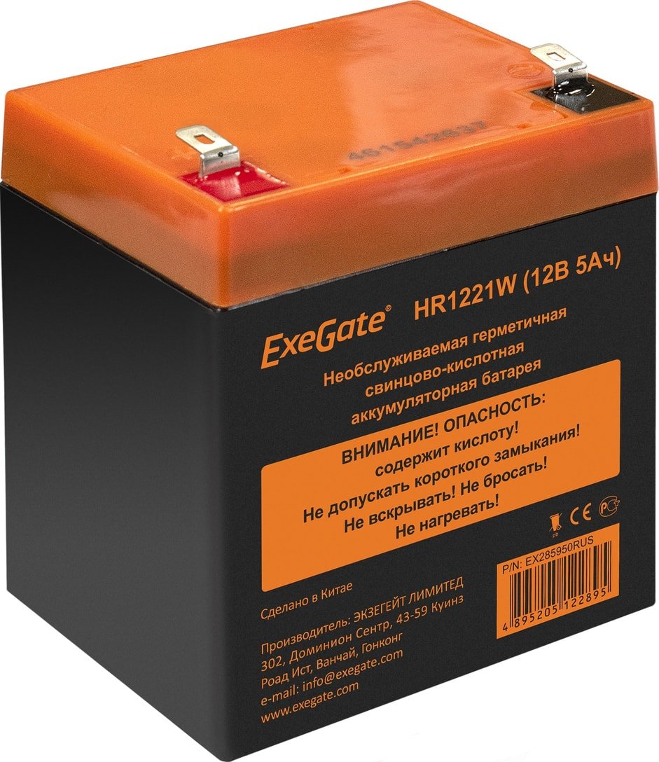 

Аккумулятор для ИБП ExeGate HR1221W (12В, 5 А·ч)