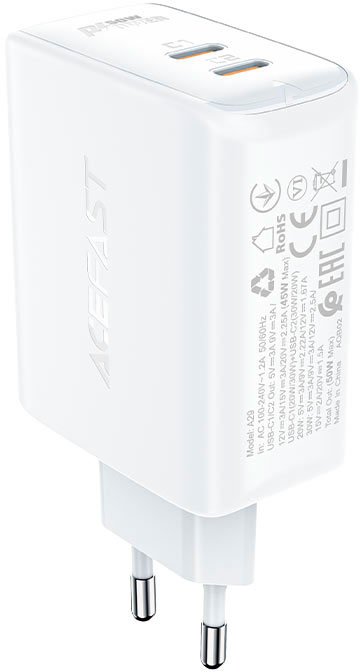 

Сетевое зарядное AceFast A29 (белый)
