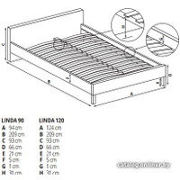 Кровать Halmar Linda 90x200 (черный)