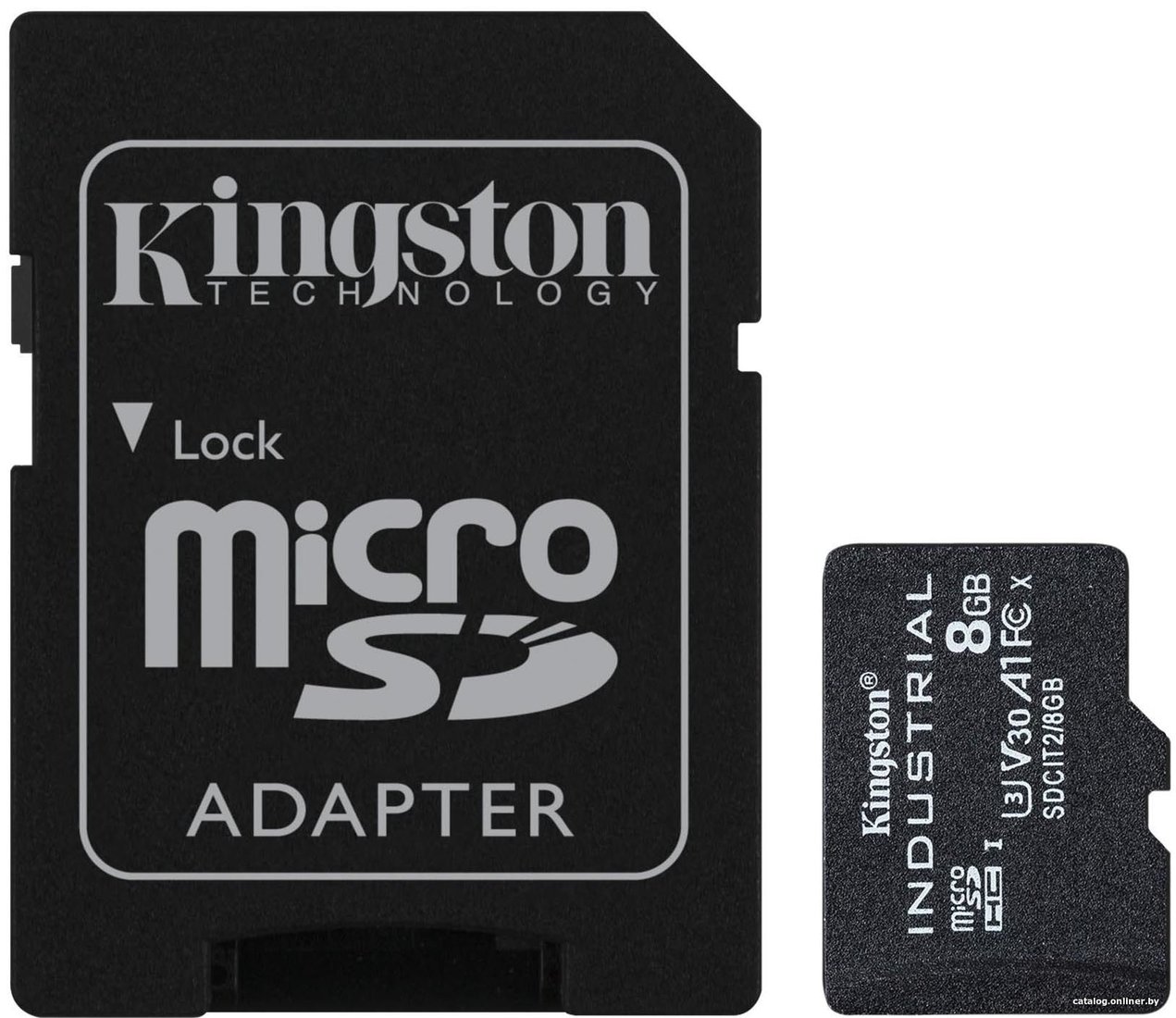 Карта памяти Kingston Industrial microSDHC 8GB SDCIT2/8GB (с адаптером)
