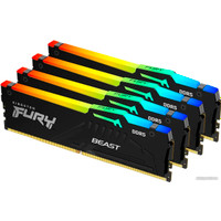 Оперативная память Kingston FURY Beast RGB 4x32ГБ DDR5 5600 МГц KF556C40BBAK4-128