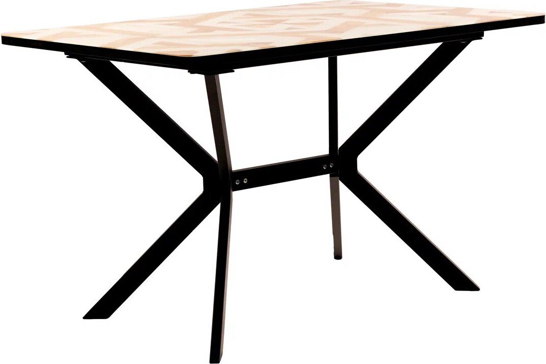 

Кухонный стол ВВР Миллер 3D (5/черный №7, стекло 120-160/80)