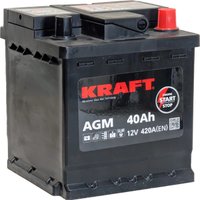Автомобильный аккумулятор KRAFT AGM R+ 420A (40 А·ч)