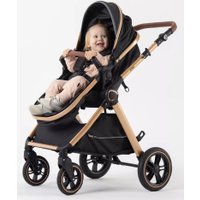 Универсальная коляска Rant Basic Roller Gold RA161 (2 в 1, black)