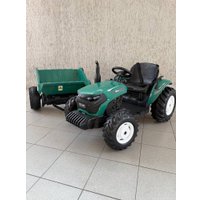 Электротрактор Baby Driver Трактор John Deere с эл. прицепом, лопатой R444 (зеленый)