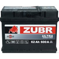 Автомобильный аккумулятор Zubr Ultra Yuasa R+ Турция (62 А·ч)