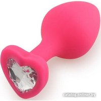 Анальная пробка Play Secrets Silicone Butt Plug Heart Shape Medium розовый/прозрачный 39816