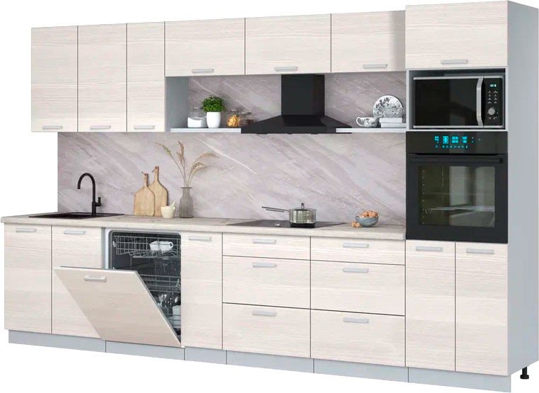 

Готовая кухня Интерлиния Мила Лайт 3.5-ПМ1-2 (вудлайн кремовый/вудлайн кремовый/бискайская сосна)