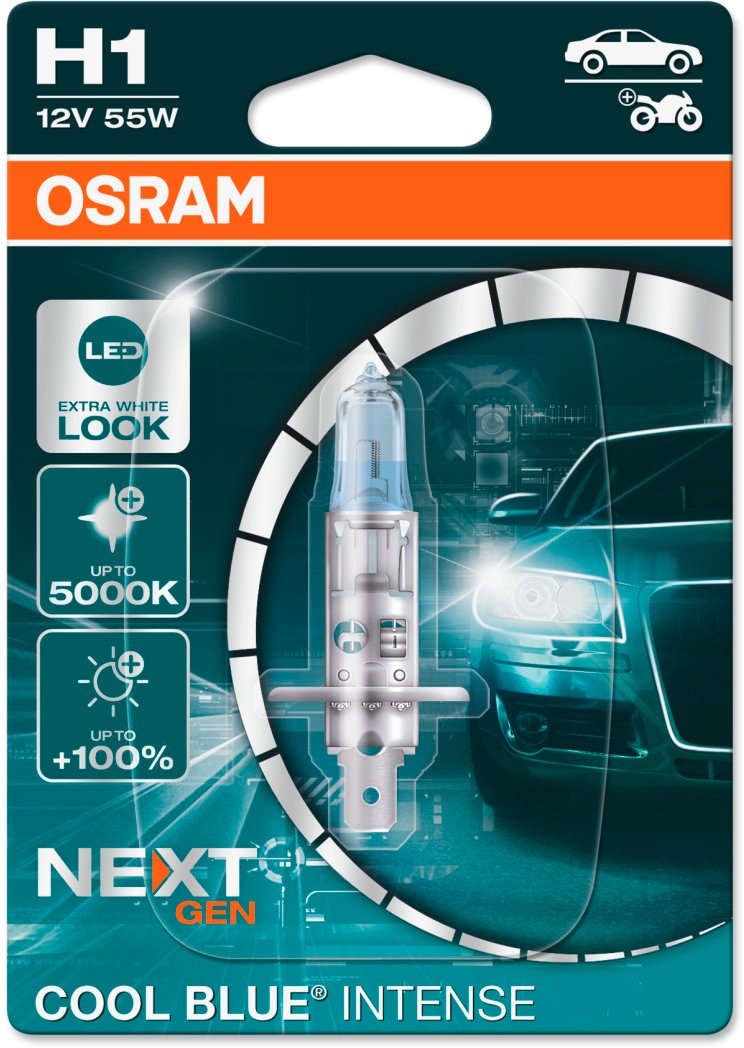 

Галогенная лампа Osram Cool Blue Intense Next Gen H1 64150CBN-01B (блистер, 1 шт)