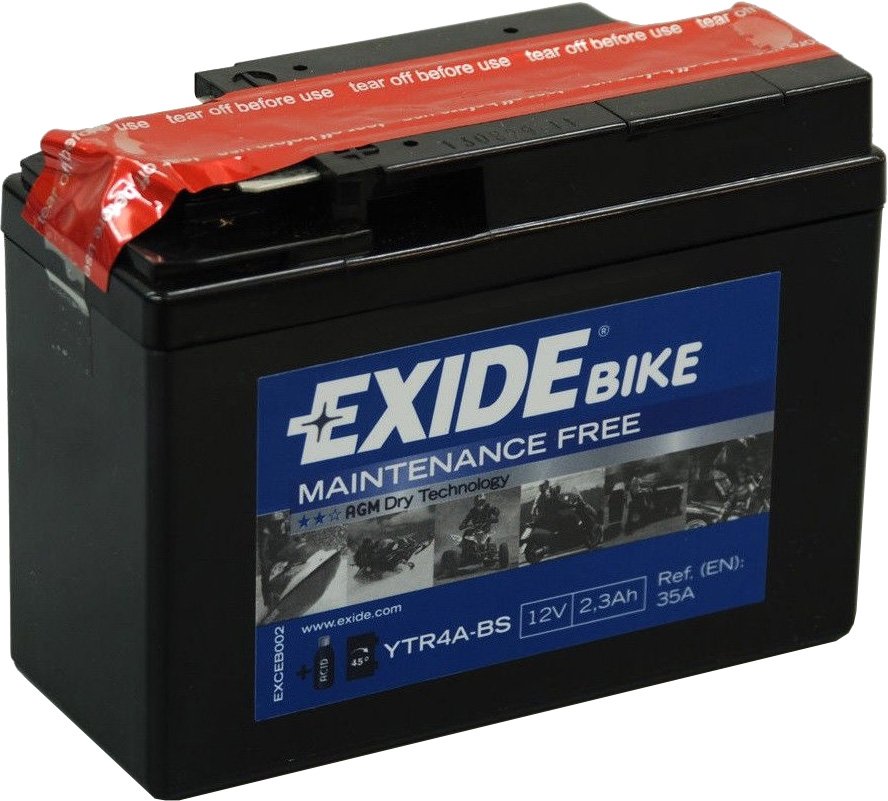 

Мотоциклетный аккумулятор Exide Maintenance YTR4A-BS (2,3 А/ч)