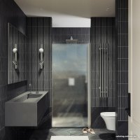 Душевая дверь MaybahGlass 198x80 MGD-808-5 (сатин стекло/хром матовый)