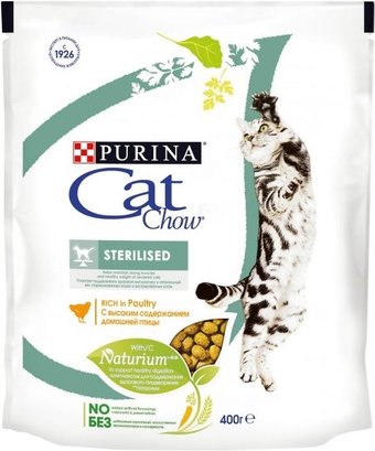Сухой корм для кошек Cat Chow для стерилизованных кошек, домашняя птица 0.4 кг