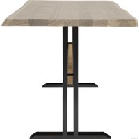 Кухонный стол Buro7 Двутавр 150 (с обзолом, дуб беленый/черный)