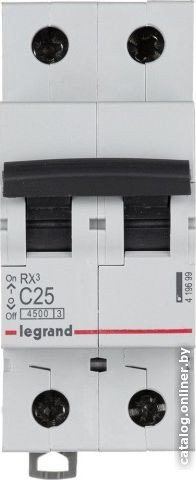 Выключатель автоматический Legrand RX3 25A 4.5kA 2П С 419699