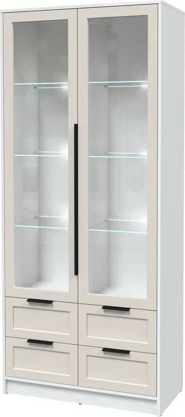 

Шкаф-витрина Интерлиния Концепт Тренд КТ-ШВ2 с подсветкой (белый платинум/кашемир)