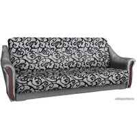 Диван Асмана Анна (рогожка завиток черный/рогожка серая)