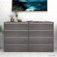 Комод Кортекс-мебель Бари 160 8ш (береза/береза/белый)