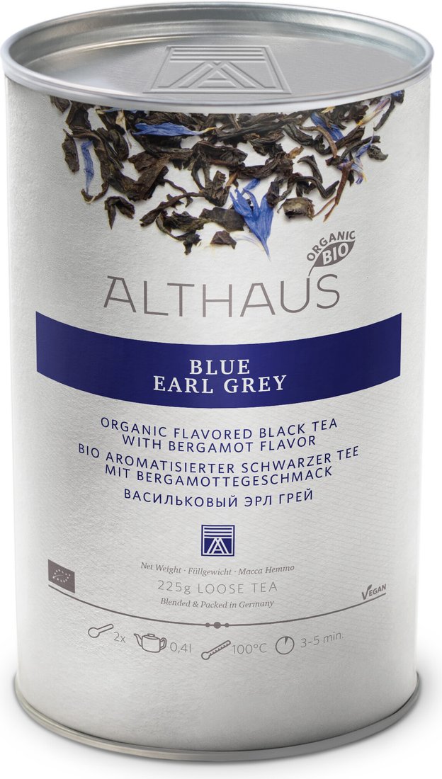 Черный чай Althaus Блю Эрл Грей 225 г (в банке)