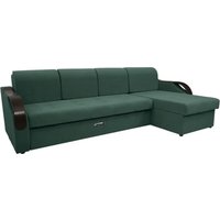Угловой диван Сириус Лидер-6 с оттоманкой ППУ 300x165 (Eva 19 велюр темно-зеленый)