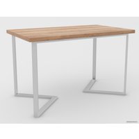 Кухонный стол Hype Mebel Дельта раздвижной 125x75 (белый/дуб галифакс натуральный)