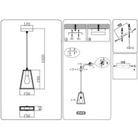 Подвесная люстра Ambrella light Traditional TR80497 BK/LW (черный/светлое дерево)