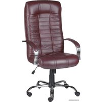 Офисное кресло Деловая обстановка Атлант Хром (бордовый, кожа люкс)