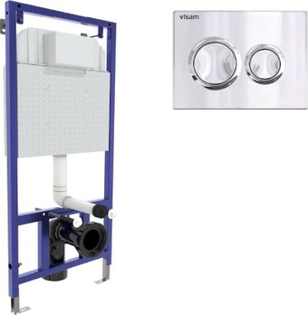 Инсталляция для унитаза Visam Slim 525 с кнопкой O3 EX-040263 (хром глянец)