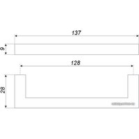 Ручка мебельная Boyard Quadra RS043BL.4/128