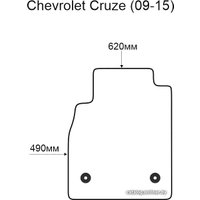 Коврик для салона авто Alicosta Chevrolet Cruze 09-15 (водитель, ЭВА 6-уг, бежевый)